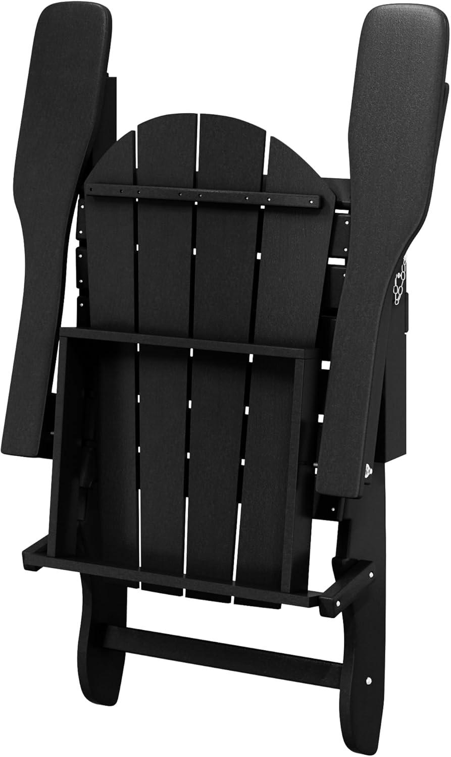 Westin Outdoor Braxton Folding Plastic Adirondack Chair - Black (Set of 2)