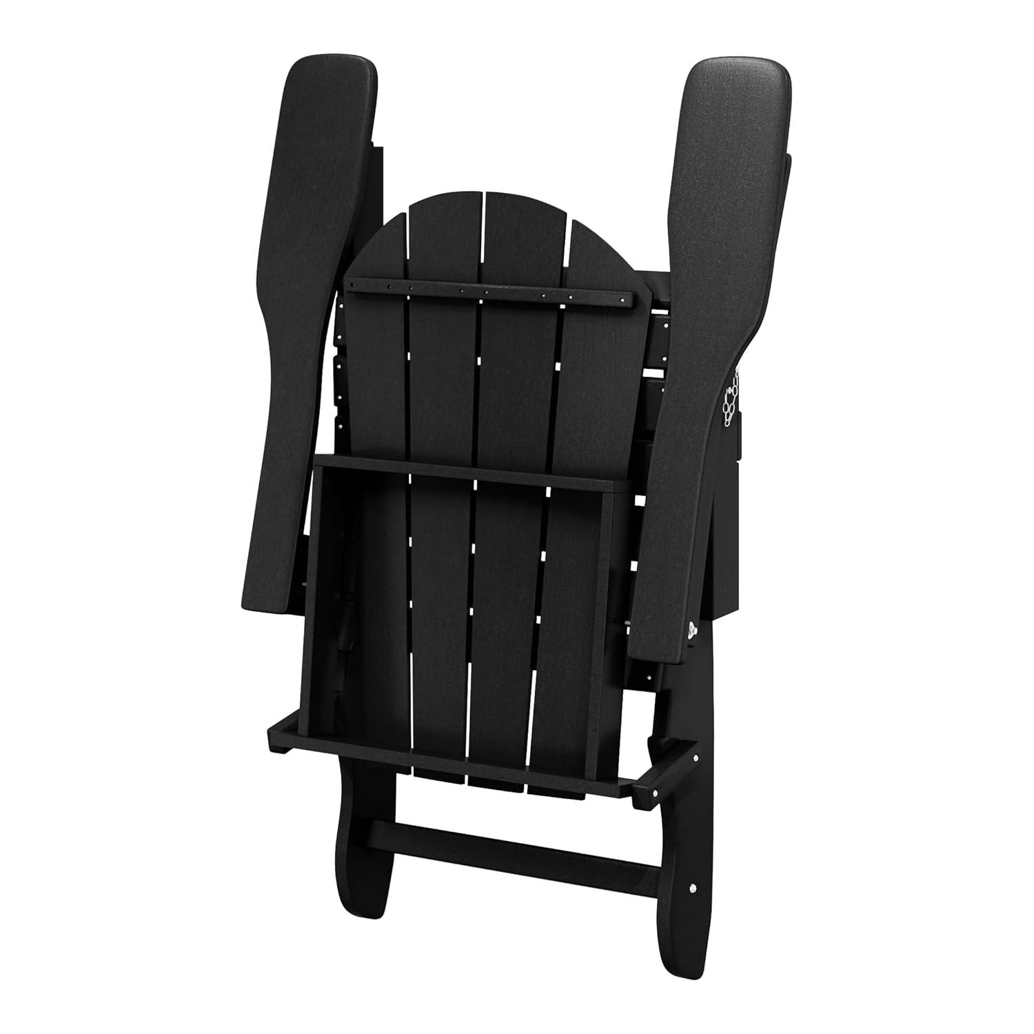 Westin Outdoor Braxton Folding Plastic Adirondack Chair - Black (Set of 2)