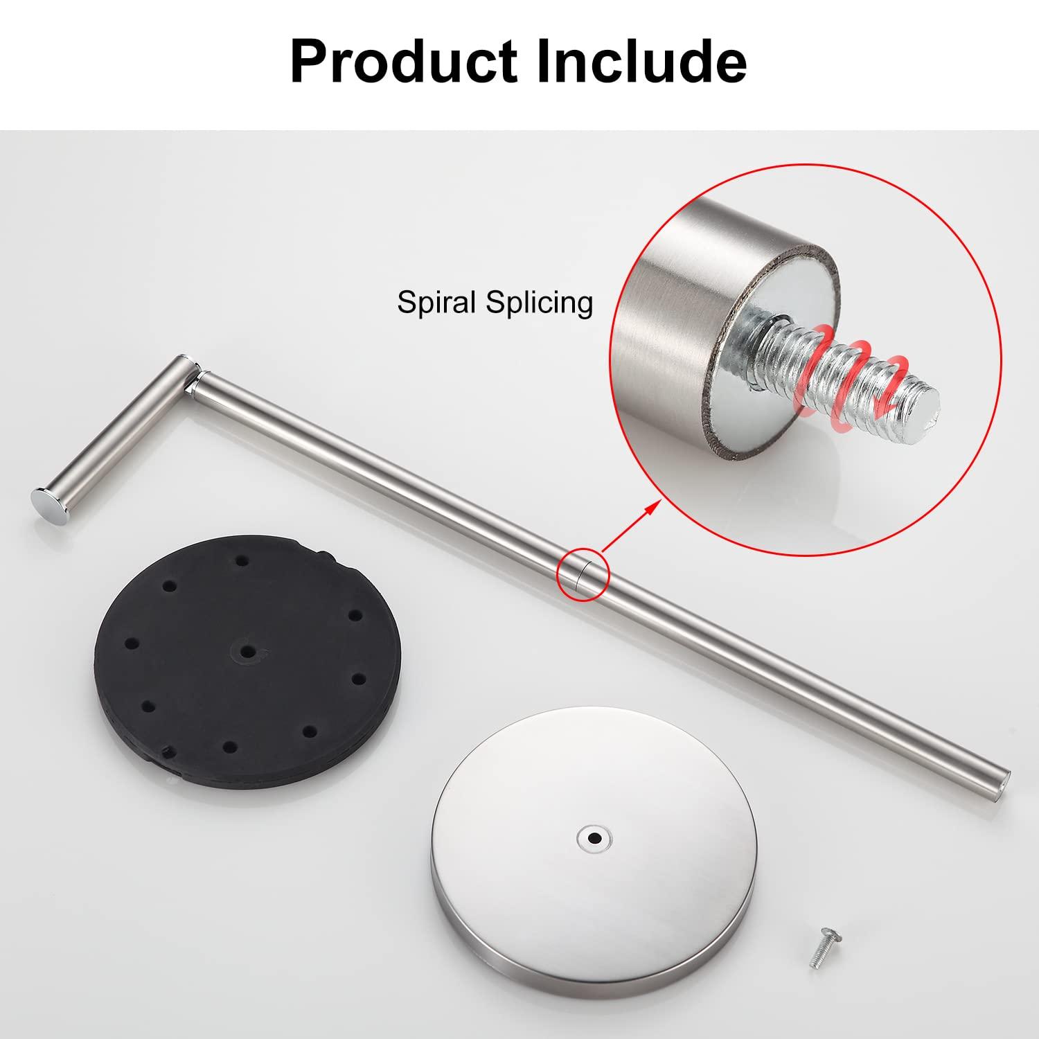 BGL Freestanding Toilet Paper Holder - Brushed Nickel, Reserve Storage for Paper Rolls