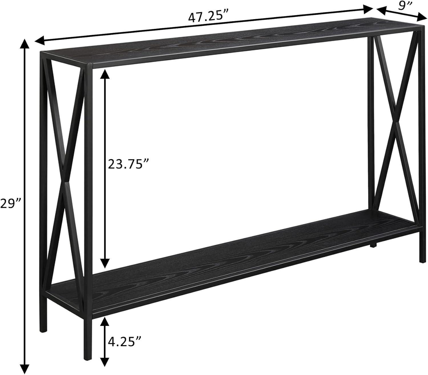 Convenience Concepts Tucson Console Table in Black Wood Finish and Metal Frame