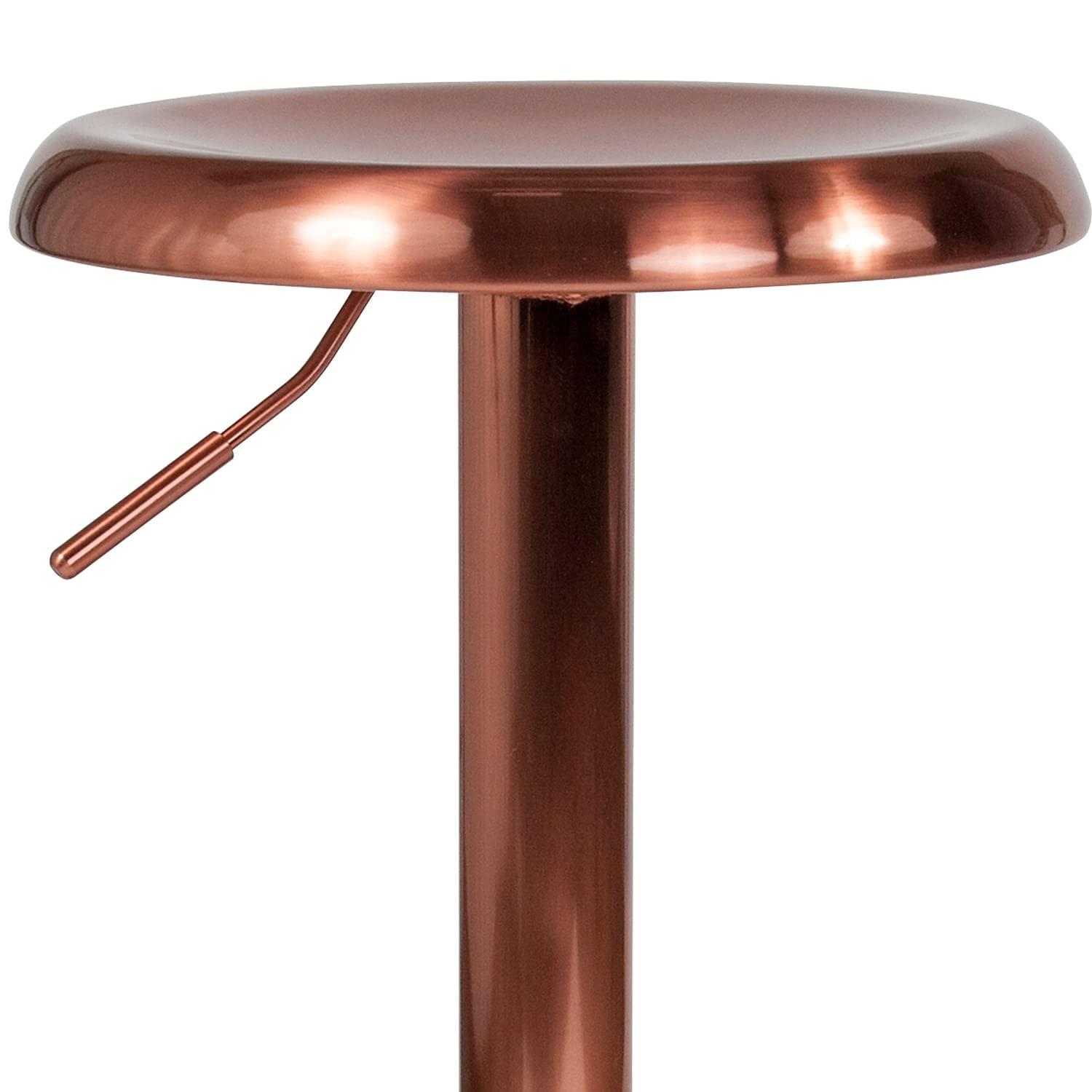 Flash Furniture Madrid Series Adjustable Height Retro Barstool in Rose Gold Finish