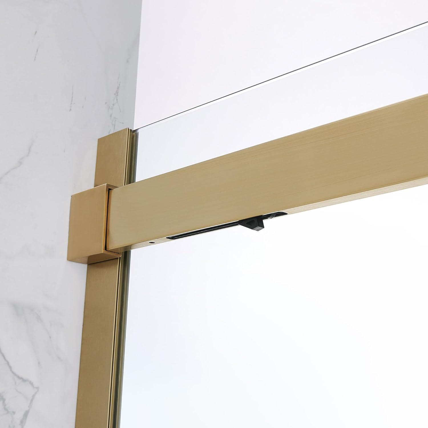 OVE Decors Bel Soft Close Gold 58-in to 60-in x 78.75-in Frameless Sliding Soft Close Shower Door