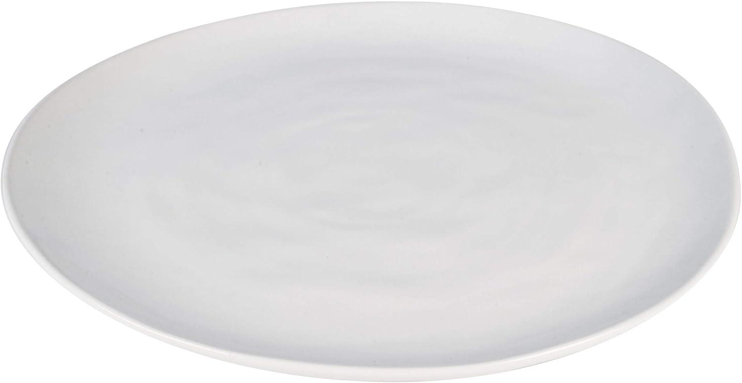 Handcrafted White Porcelain 10.75" Dinner Plates, Set of 4