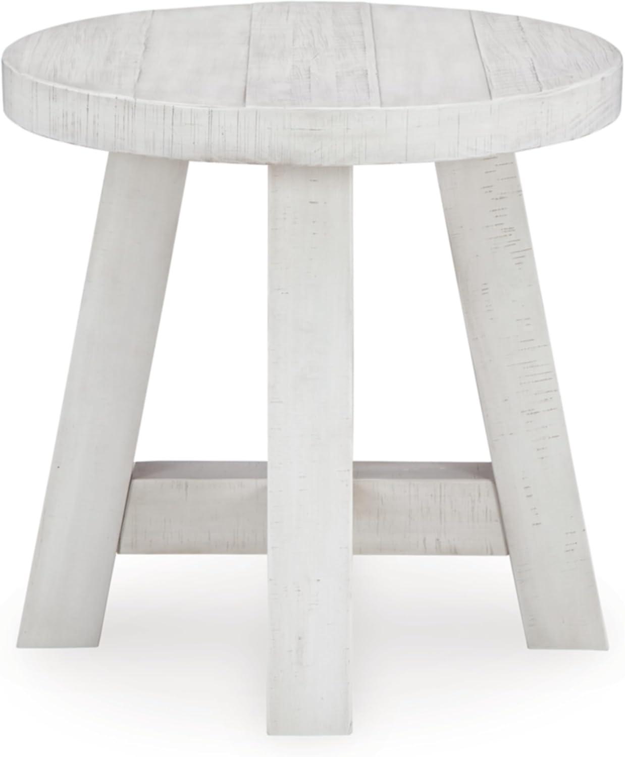 Signature Design by Ashley Jallison End Round Top Table, Off-White