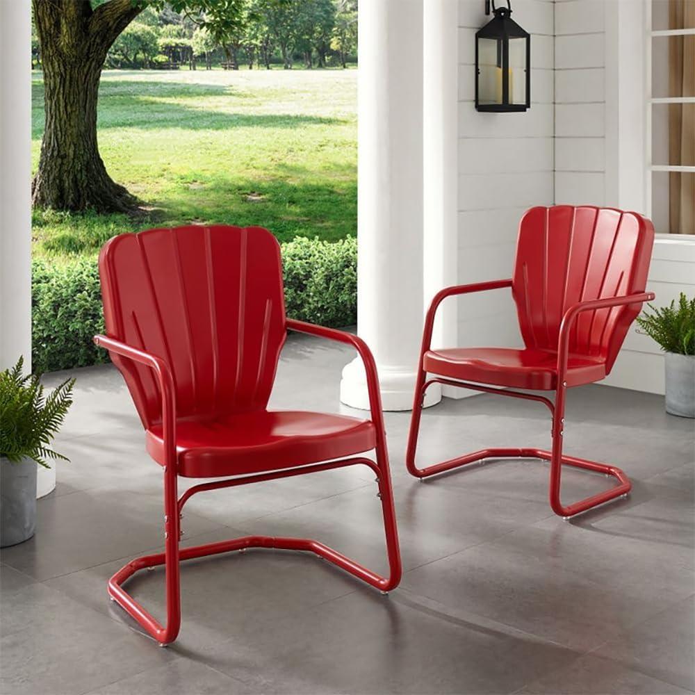 Ridgeland 2pk Outdoor Chairs - Red - Crosley