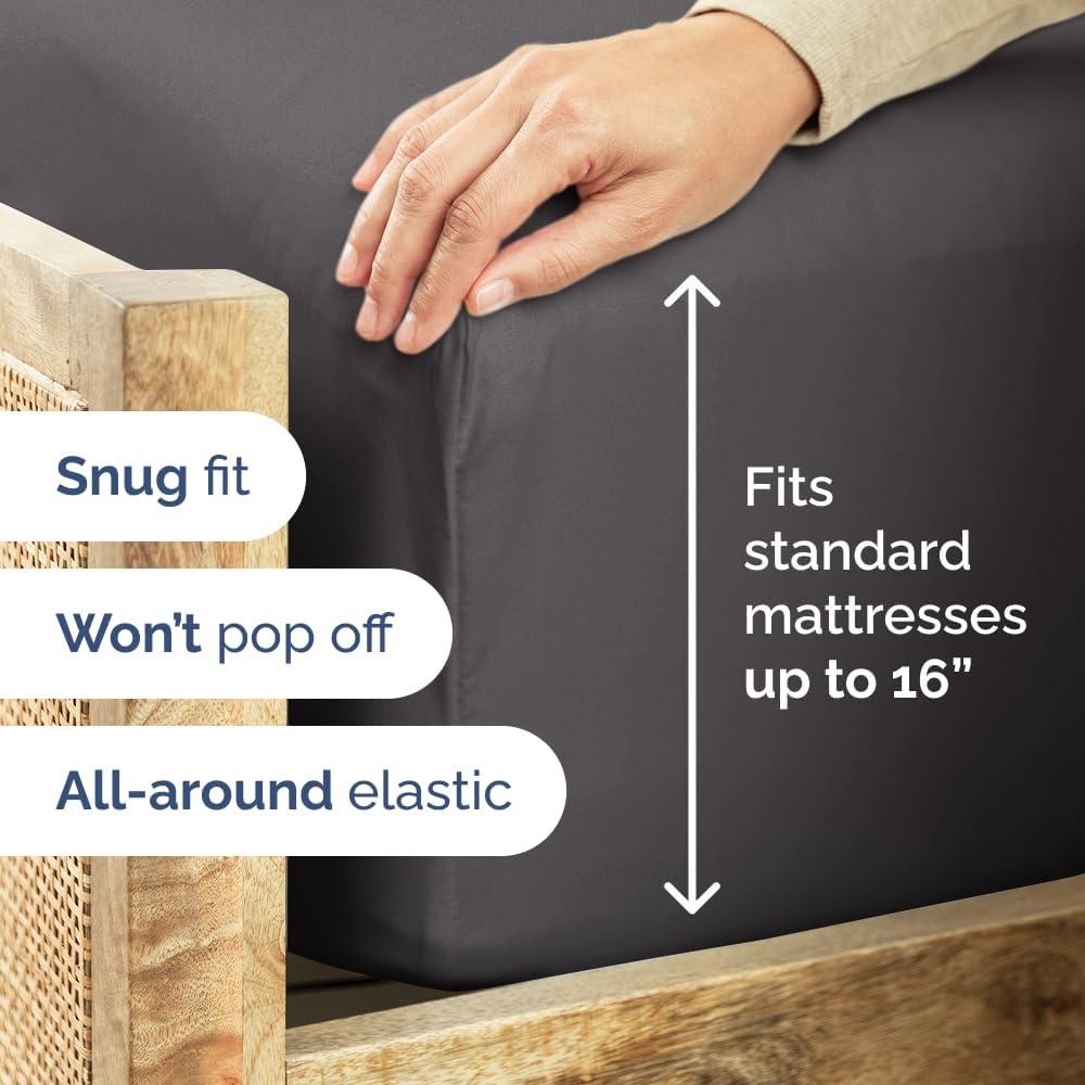 CGK Linens 4 Piece 100% Cotton 400 Thread Count Hotel Quality Bed Sheet Set