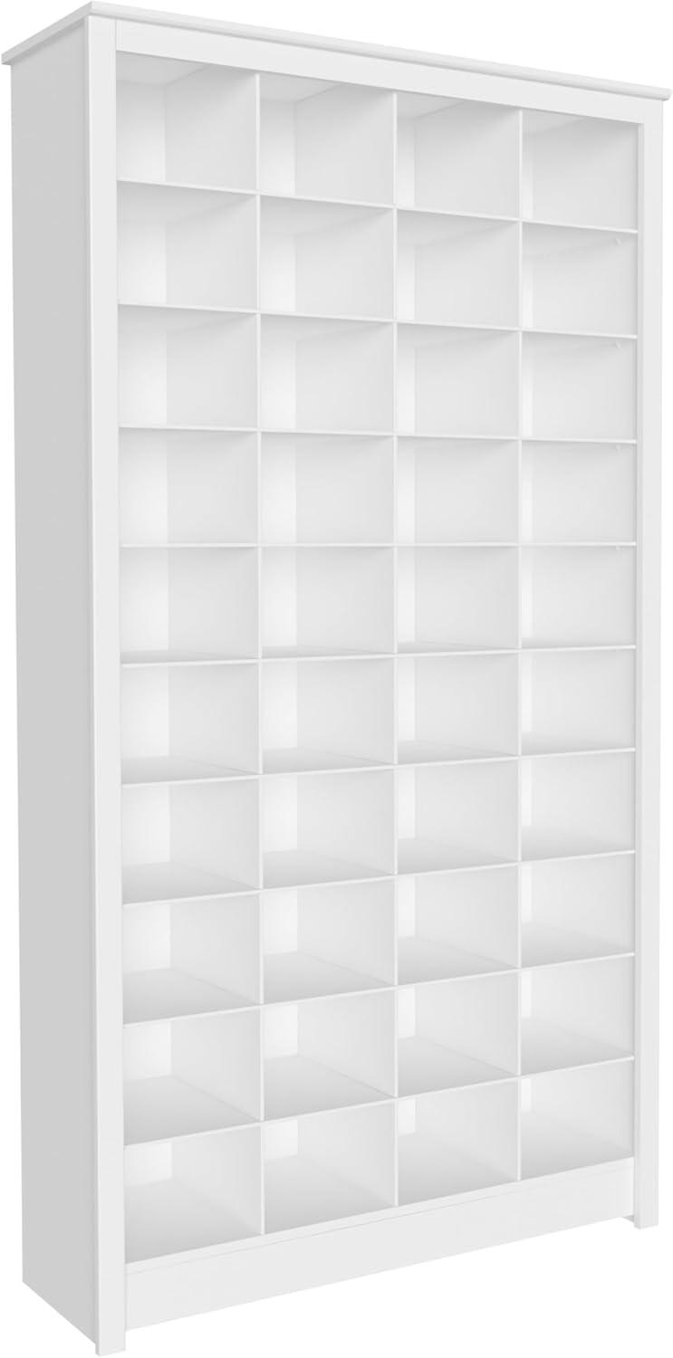 Prepac White Tall Storage Cabinet, Shoe Cabinet, Cube Storage Organizer with 40 Shoe Cubbies 13"D x 39.5" W x 72.5" H, WUSG-0011-1