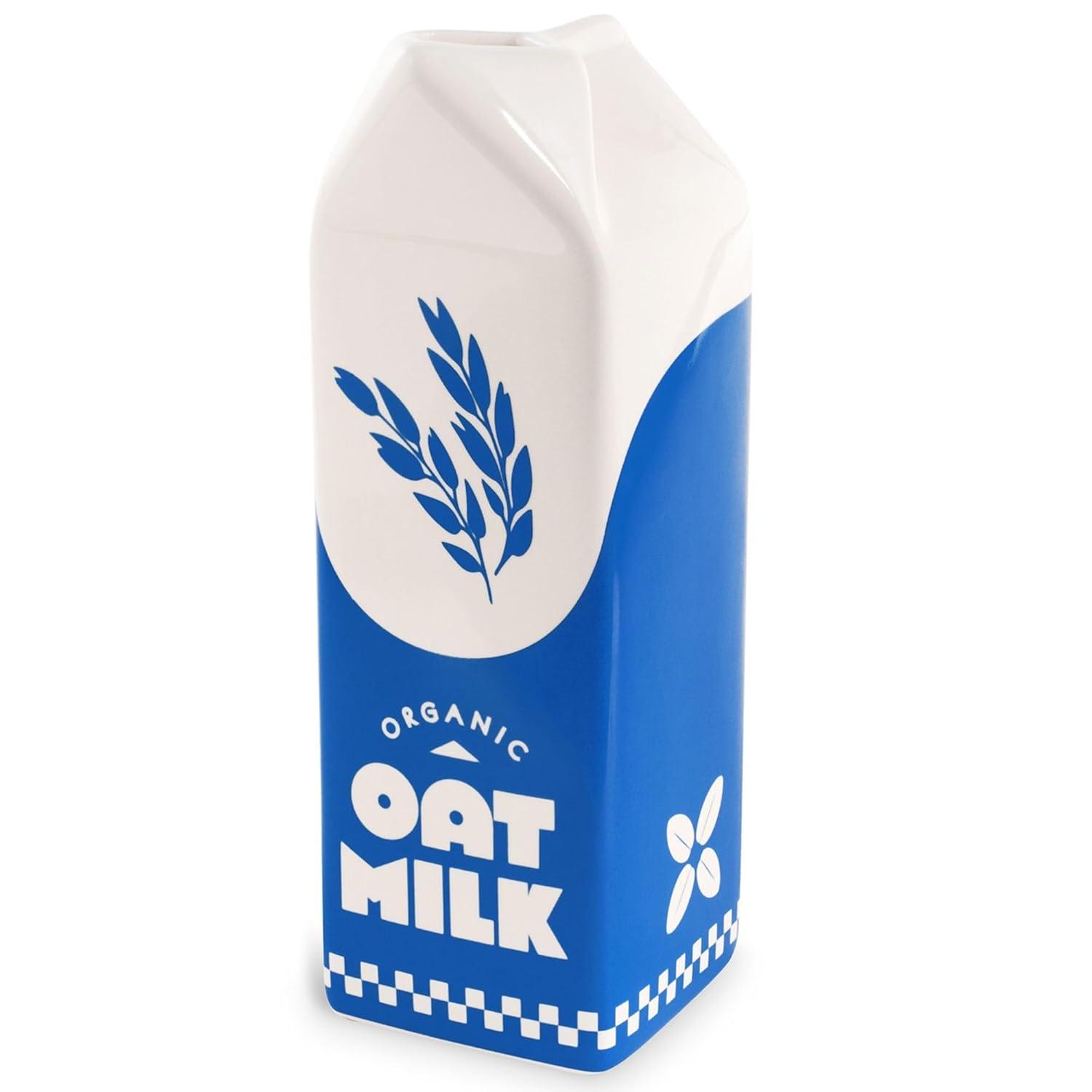 ban.do Vintage Inspired Rise and Shine Decorative Ceramic Vase, Unique Home/Kitchen/Office Accent, Oat Milk