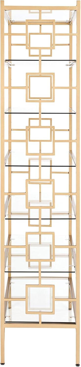 Brooklyn 7-Tier Etagere - Gold/Tempered Glass - Safavieh