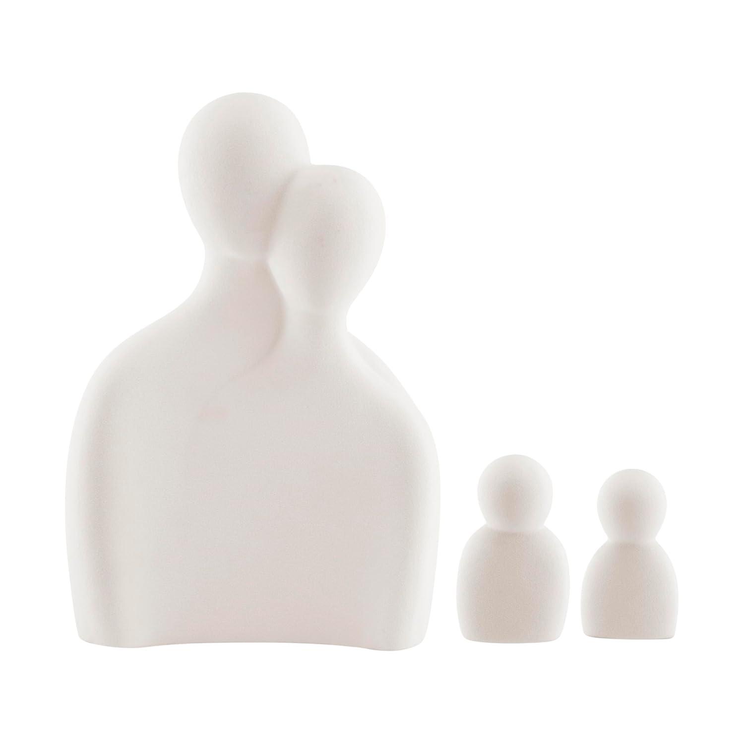 Wrought Studio™ Hans Cream Abstract Nesting Three Piece Family Of 4 Decorative Accent Matte Ceramic Sculpture Figure Set