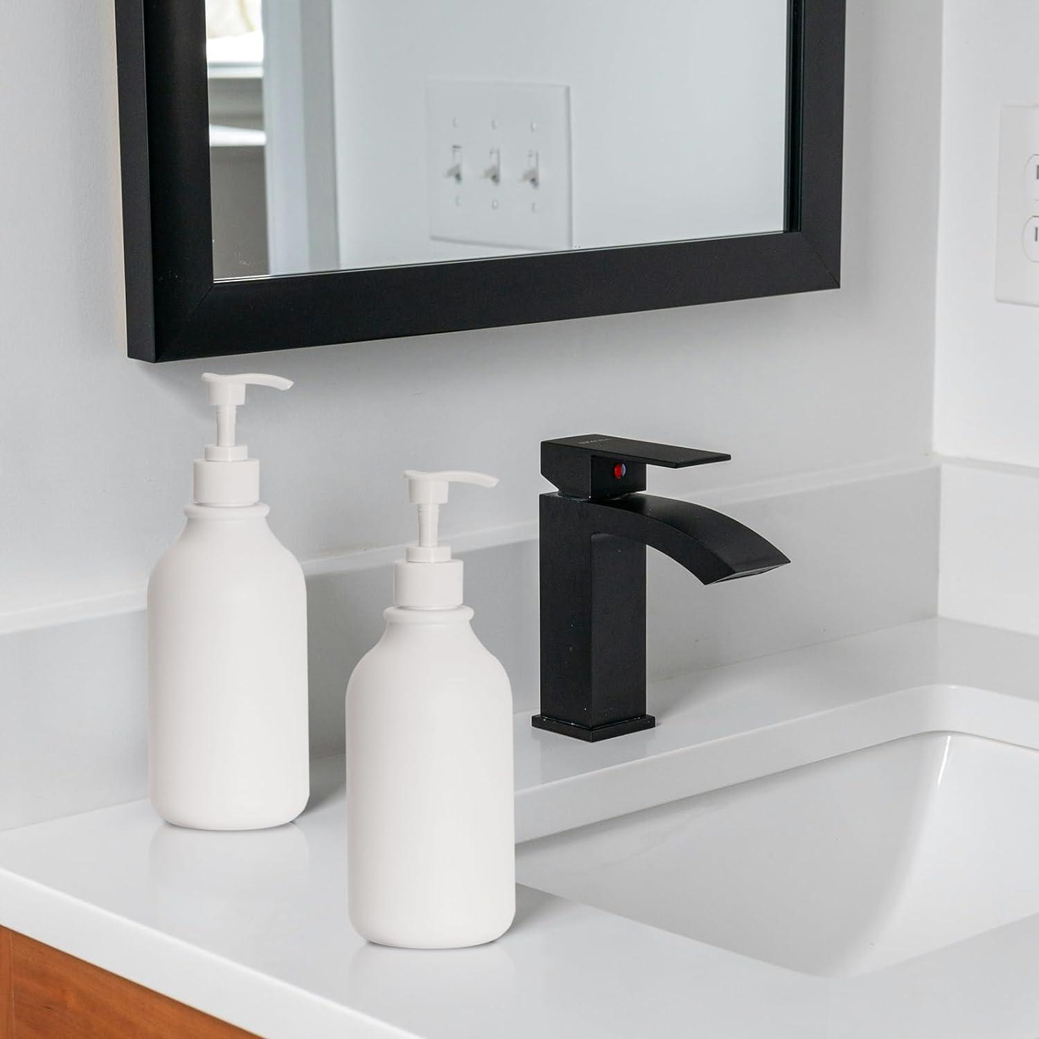 Bathroom Accessory Set - 10 PCS White Bathroom Accessories Sets Complete with Trash Can, Toothbrush Holder, Soap Dispenser, Soap Dish, Toilet Brush & Holder, Vanity Tray, Qtip Holder, Tissue Box Cover