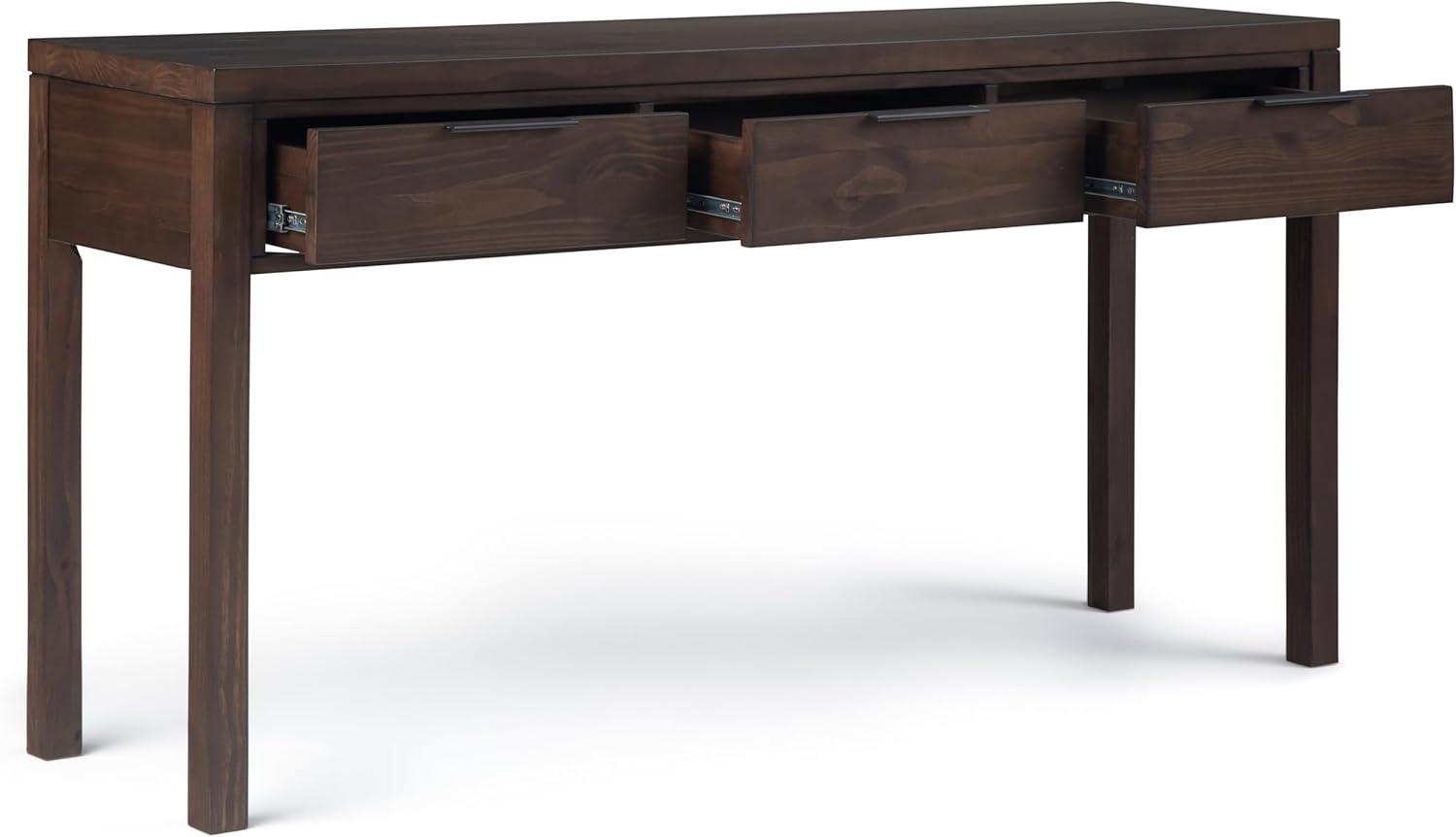 Hollander Warm Walnut Solid Wood Wide Console with Storage