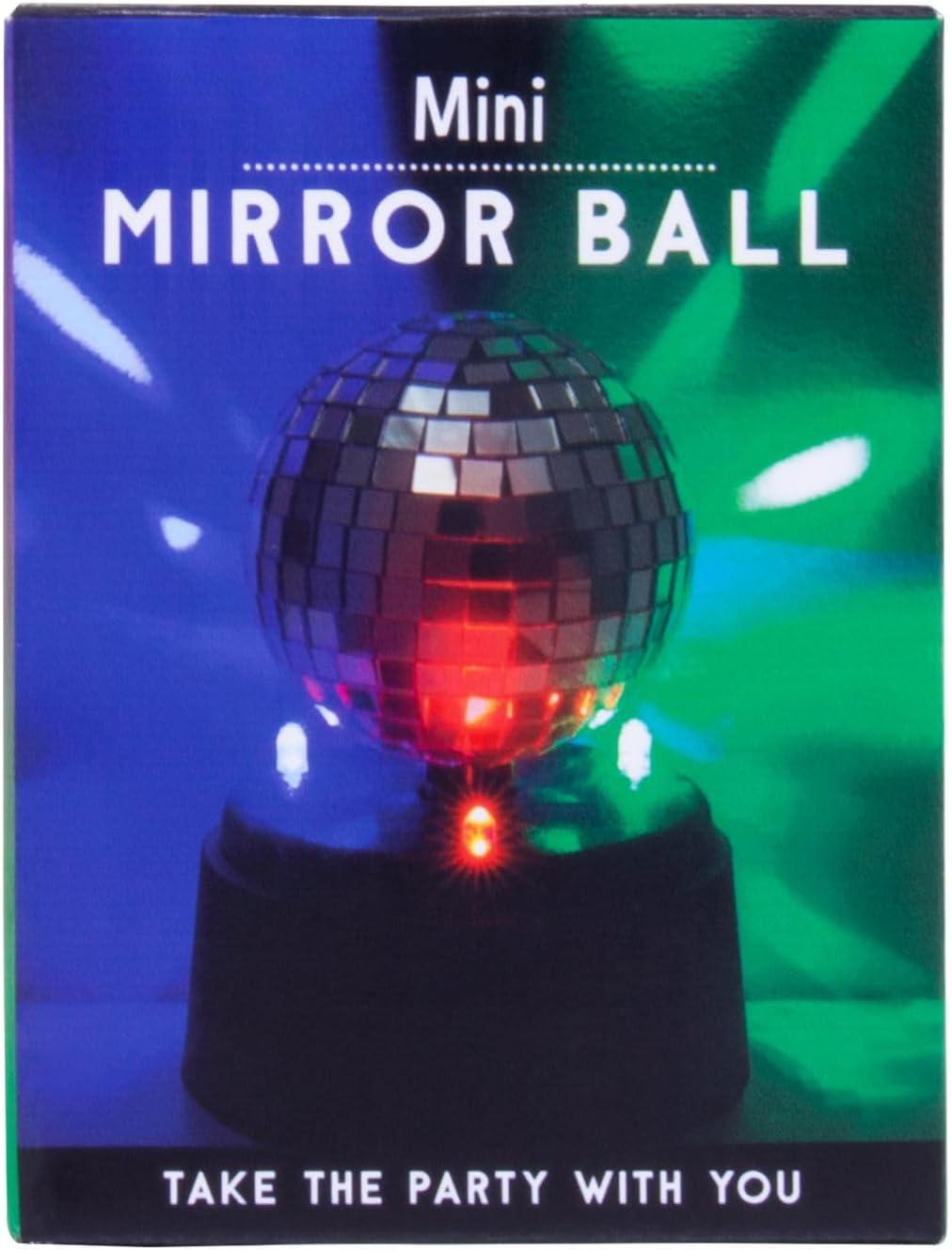 Fizz Creations Mini Mirror Ball, 5-Inch Tall Disco Ball & Stand, Battery Powered Party Light