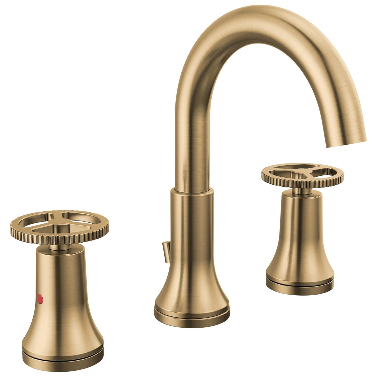 Trinsic Widespread Bathroom Faucet 3 Hole with Wheel Handle, 2-handle Bathroom Sink Faucet