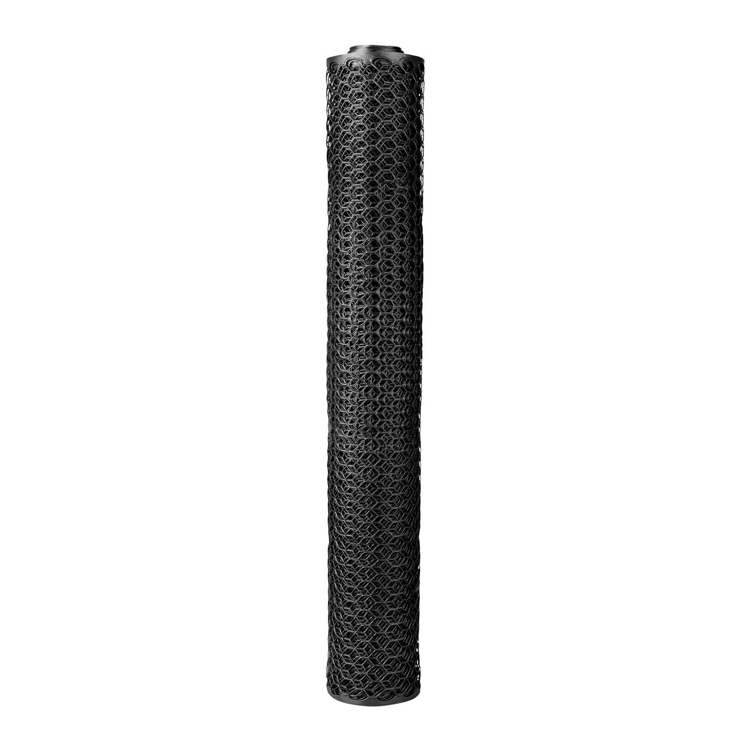 Boen - Plastic Hex Chicken Wire Mesh Temporary Fence Roll (2' x 25' - Black) - Plastic Fence Poultry Netting for Temporary or Semi Permanent Enclosures, Deer Netting Fence, Construction Fencing