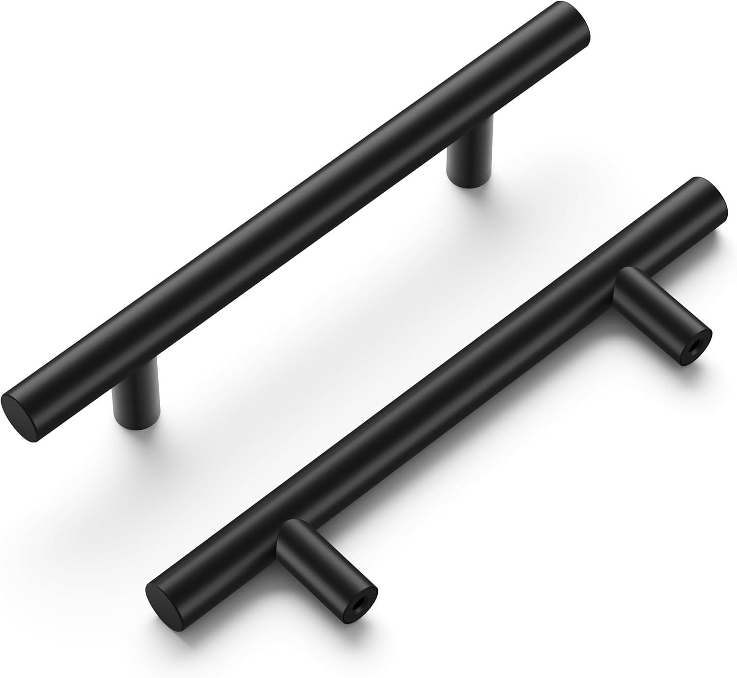 Matte Black Aluminum Bar Pulls with Mounting Hardware, 3-3/4 Inch