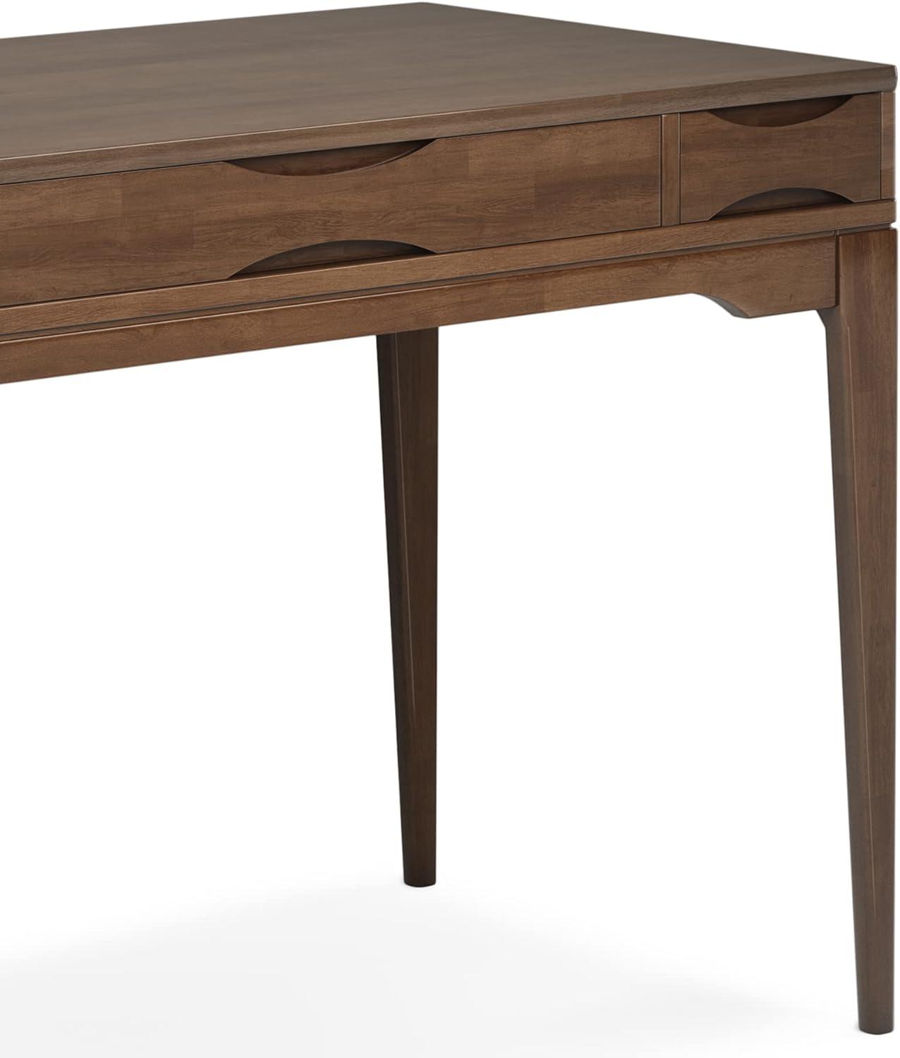 Simpli Home Harper Solid Wood Desk, Contemporary Style with Keyboard Tray and Storage