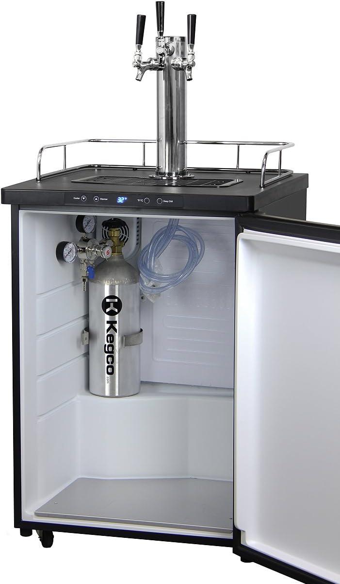 Kegco Kegco 5.6 Cubic Feet Triple Tap Freestanding Kegerator with Adjustable Temperature