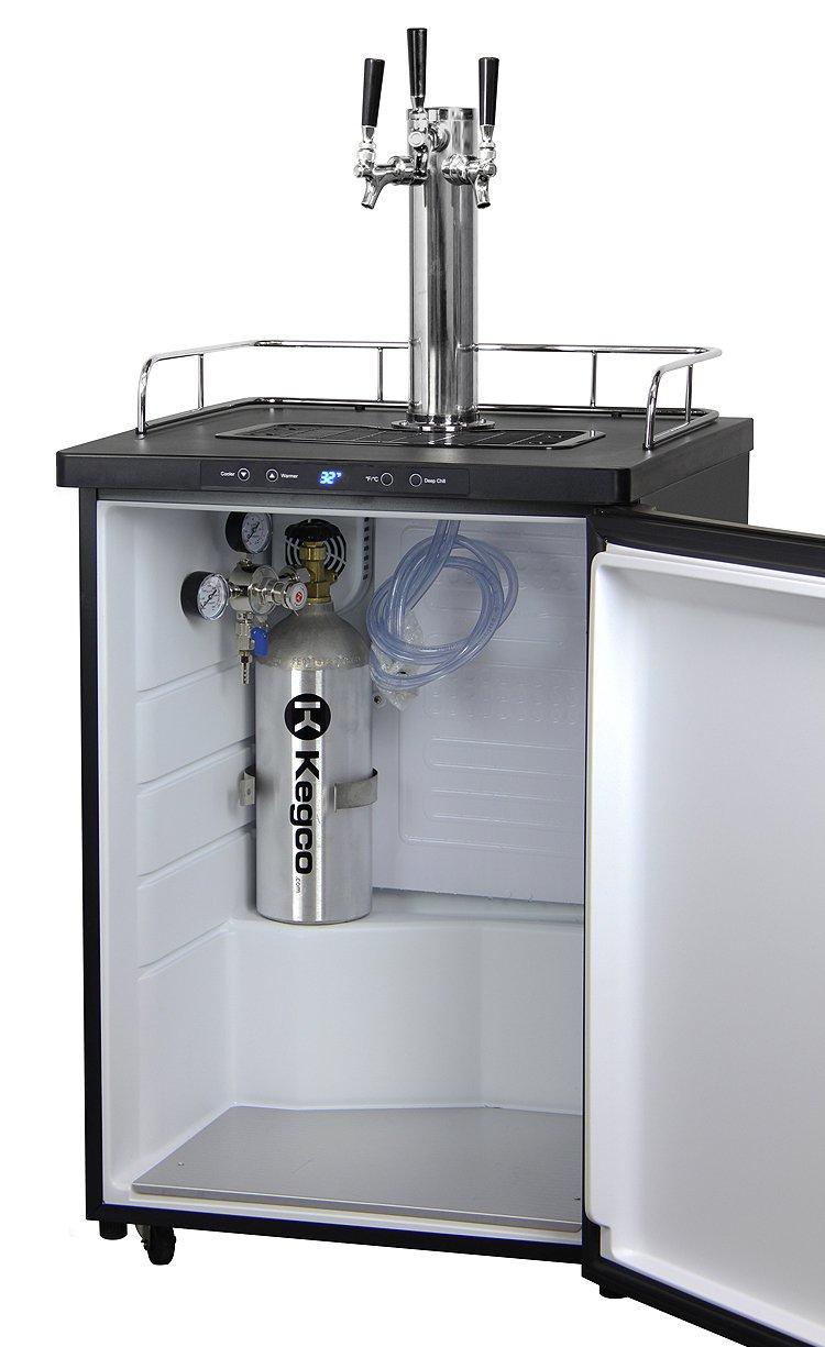 Kegco Kegco 5.6 Cubic Feet Triple Tap Freestanding Kegerator with Adjustable Temperature