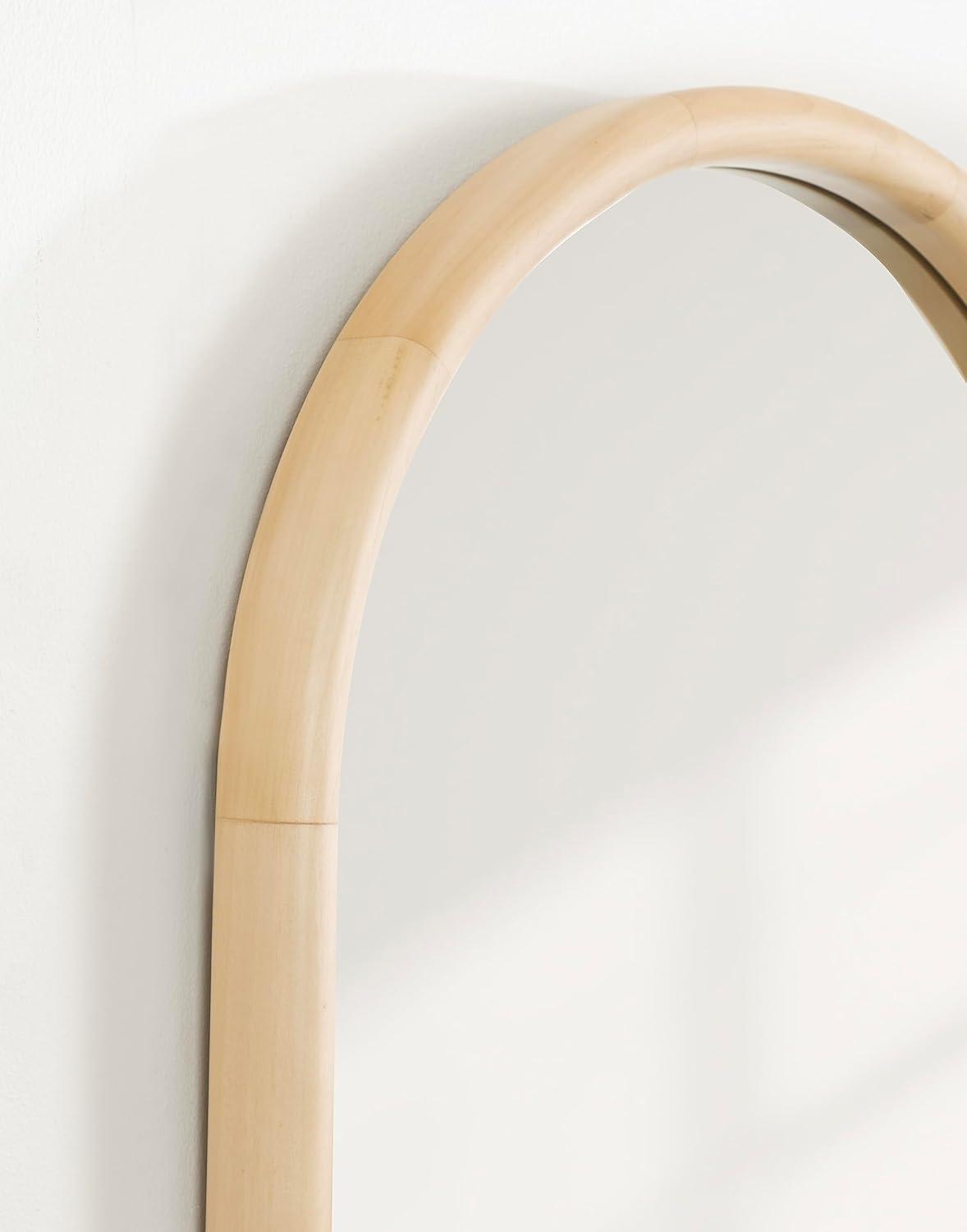 Kate & Laurel All Things Decor 20"X36" Talma Arched Wall Mirror Walnut Brown