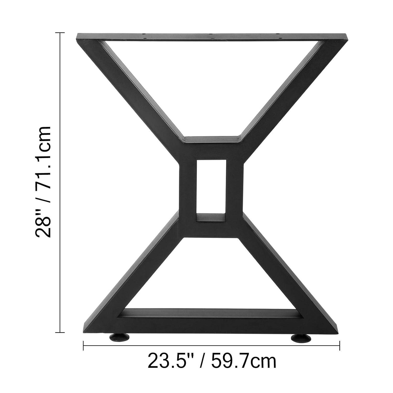VEVOR Dining Table Legs 28 inch, Metal Table Legs 2PCS, Hollow X-Shaped Legs 440 Lbs Load Capacity DIY Coffee Table Legs Black Anti-Rust Iron Office Table Legs with Baking Varnish for Dining Table