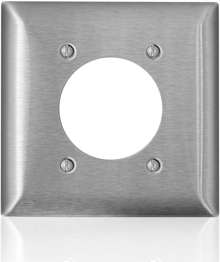 Leviton C-Series Stainless Steel 2 gang Metal Single Outlet Wall Plate 1 pk