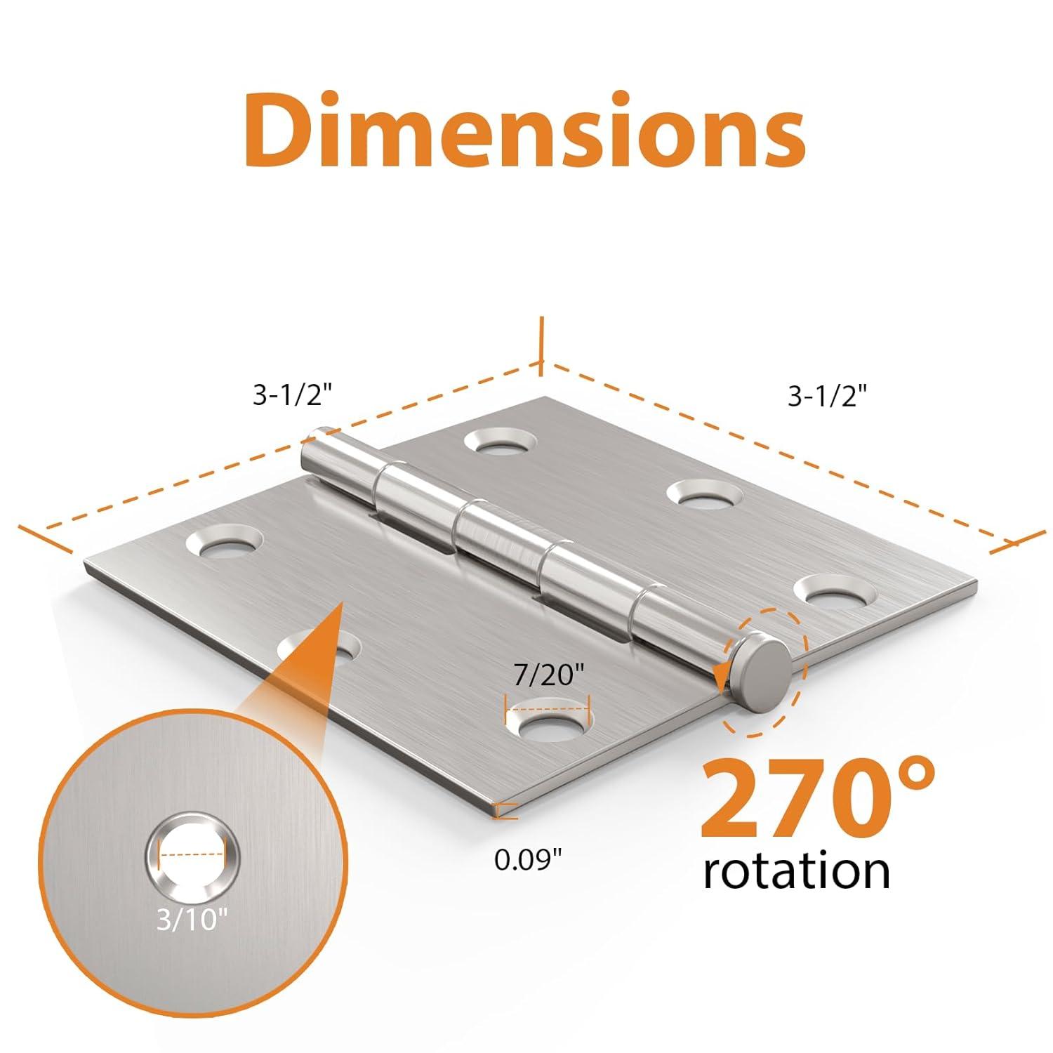 Design House 3.5" H x 3.5" W Butt Bearing Door Hinges (Set of 3)
