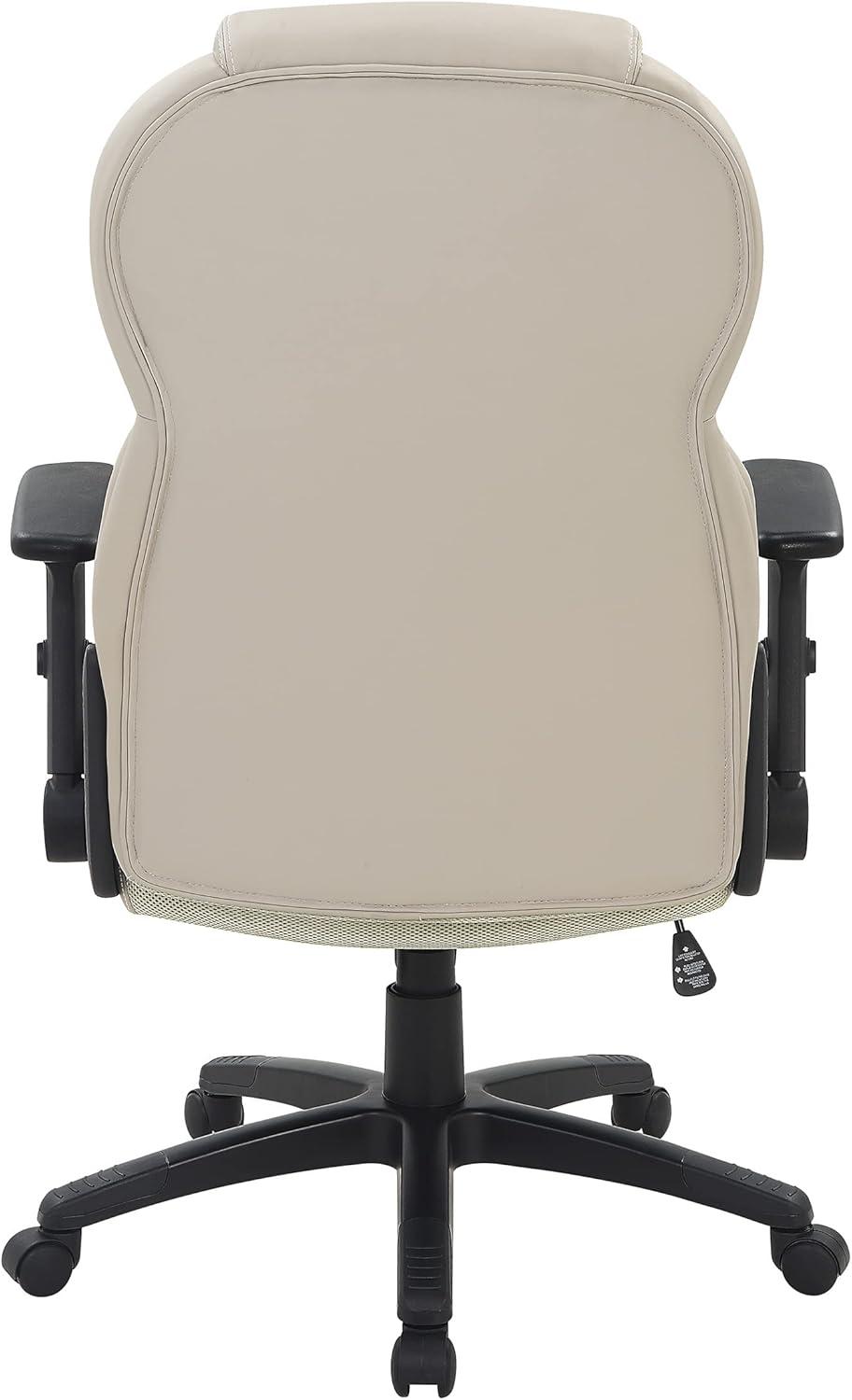 Executive High Back Taupe Gray Bonded Leather Office Chair