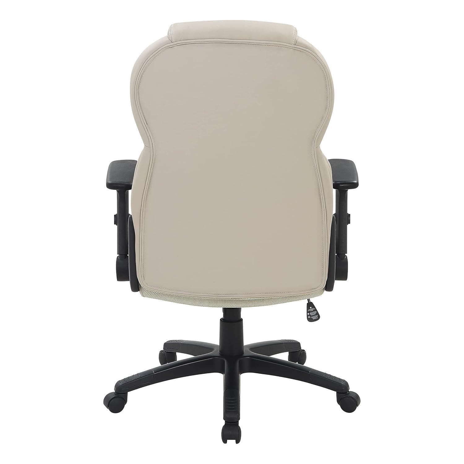 Executive High Back Taupe Gray Bonded Leather Office Chair