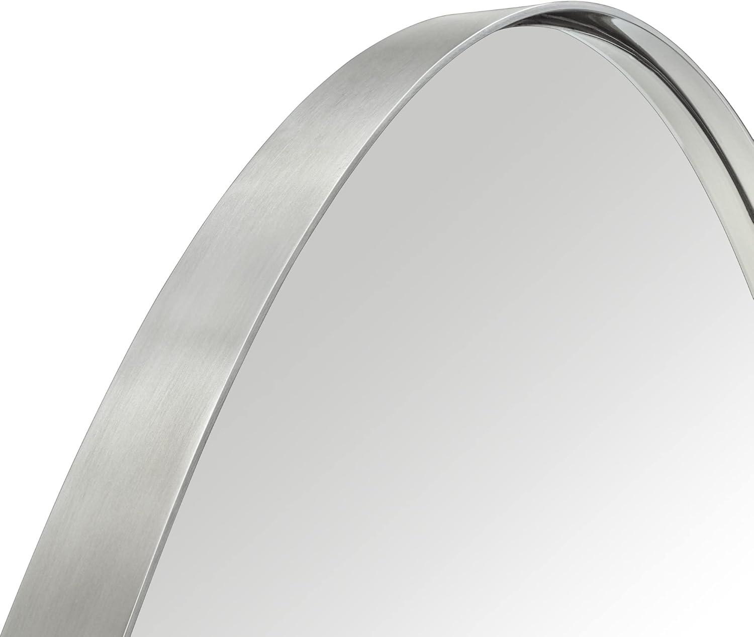 TEHOME 16 in. W x 28.3 in. H Arched Metal Framed Recessed Medicine Cabinet with Mirror for bathroom in Brushed Nickel