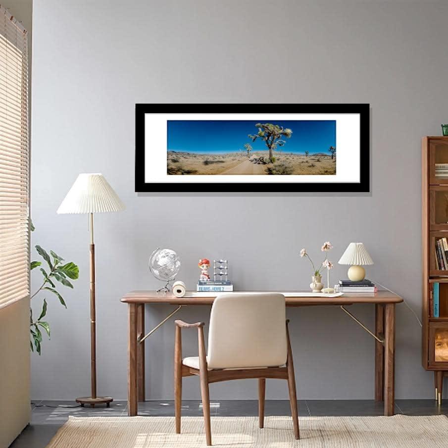 A PLUS MAX 20x24 Picture Frame with mat for 16x20 Picture with Polished Plexiglass Horizontal and Vertical Formats with Included Hanging Hardware-Black