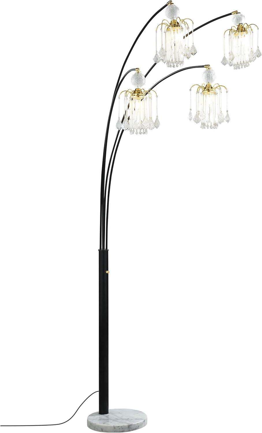 Maisel Floor Lamp with 4 Staggered Shades Black