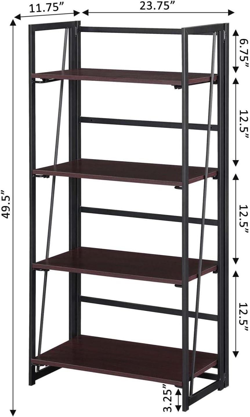 Convenience Concepts Xtra Folding 4 Tier Bookshelf, Multiple Finishes