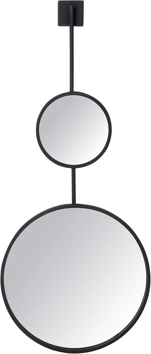 Contemporary 42" Oval Black Wood Accent Mirror