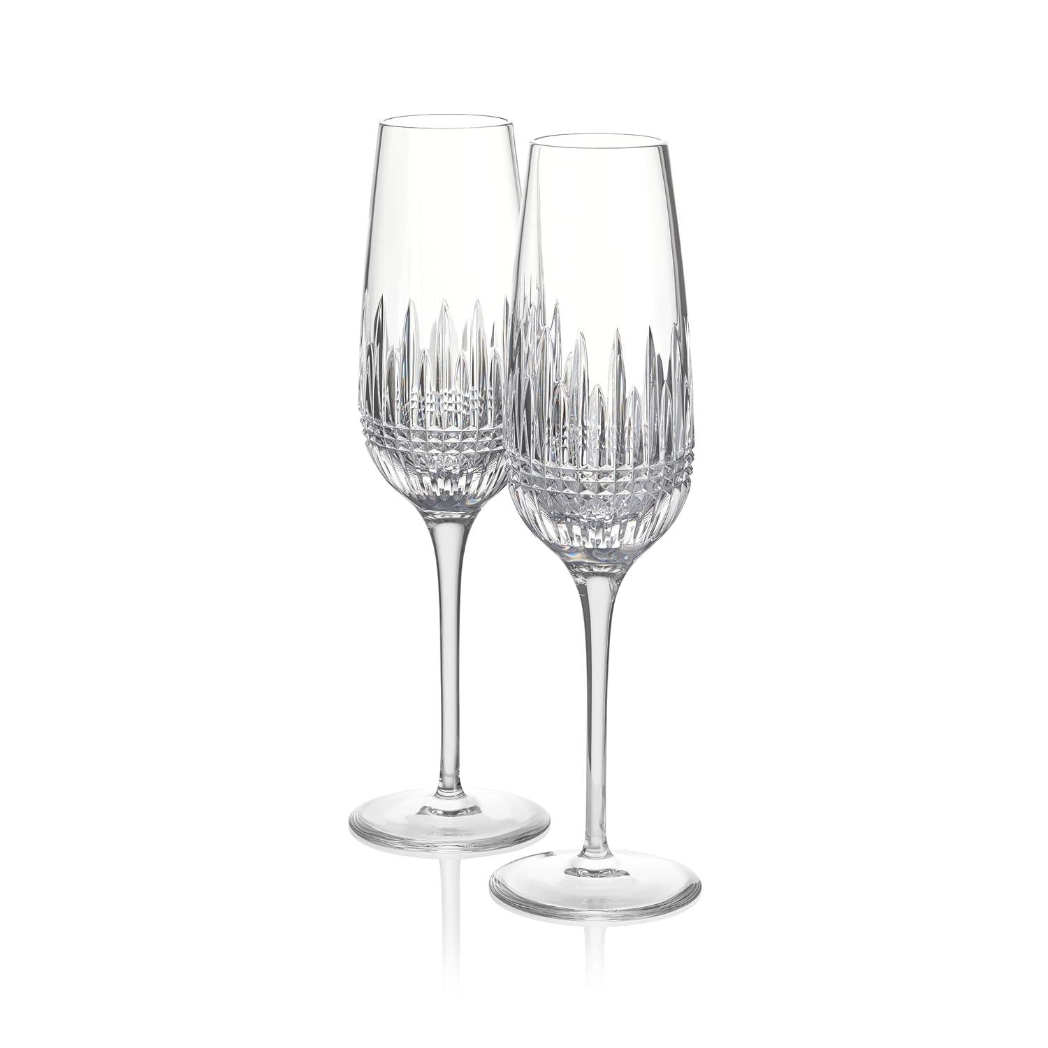 Waterford Lismore Diamond Essence Flute 10.5floz, Pair