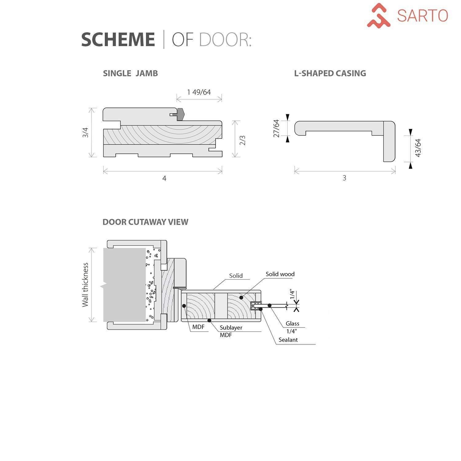 SARTODOORS Planum Frosted Glass French Doors
