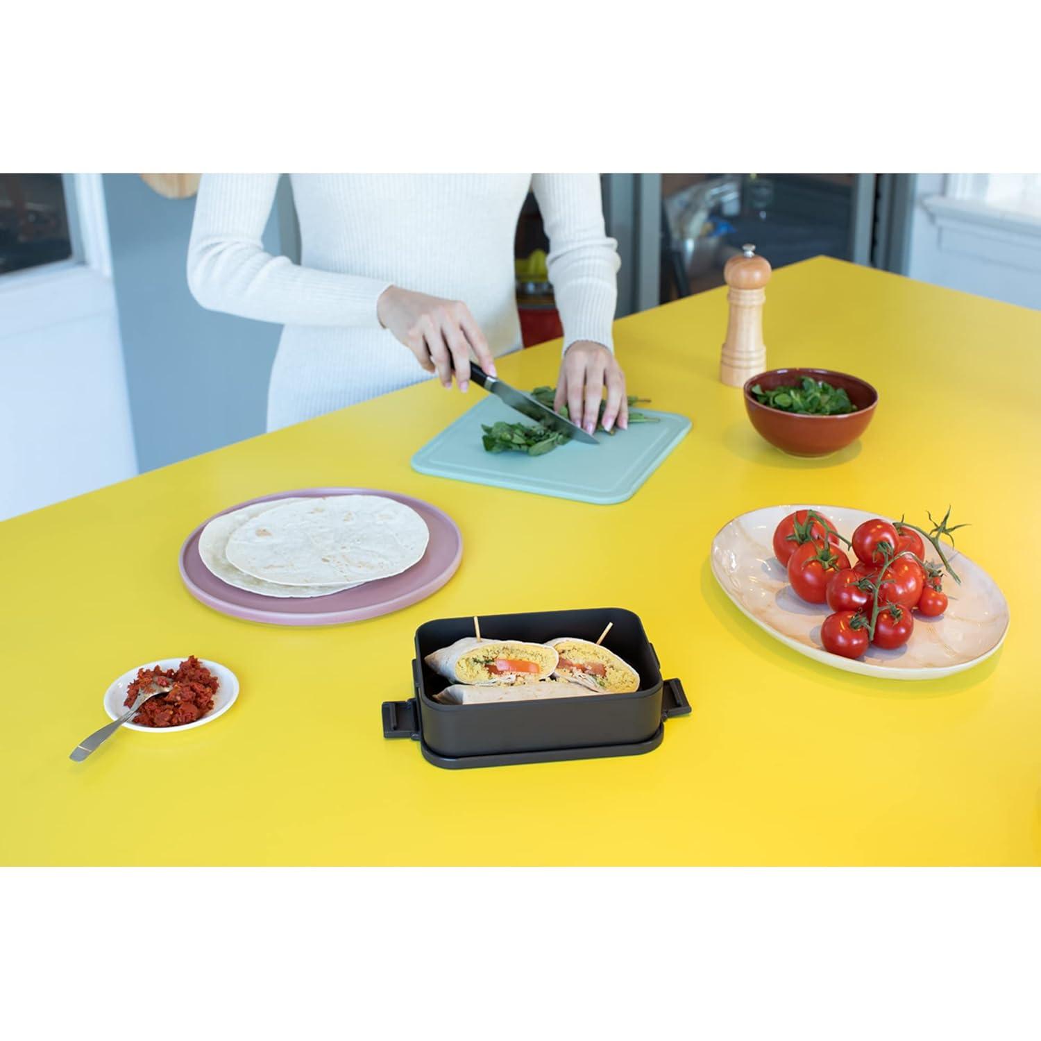 Medium Dark Gray BPA-Free Rectangular Lunch Box with Snap Lid