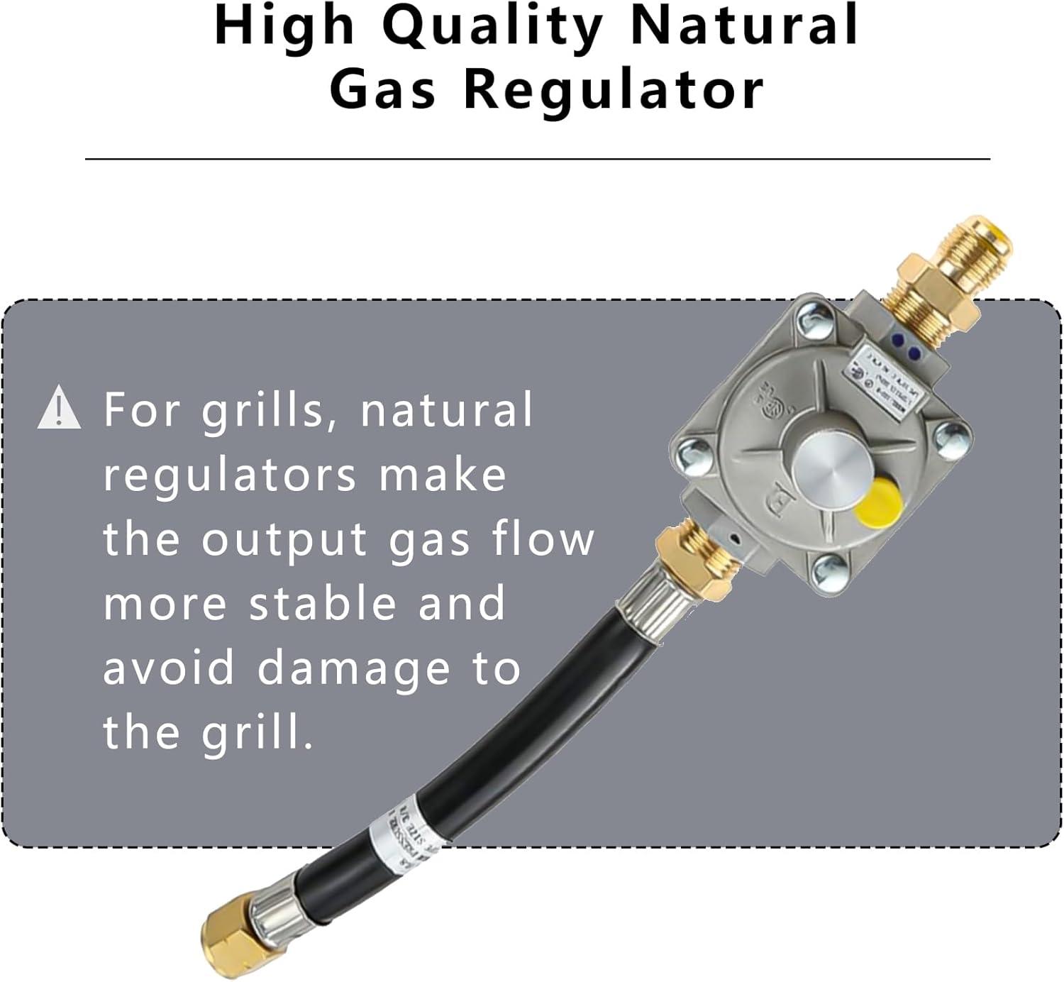 Propane to Natural Gas Conversion Kit Fit for Weber Genesis II 330/335 with NG Regulator, Orifice Kit, and 10' Grill Hose - Convert Your Grill from LP to Natural Gas with an Easy Install!