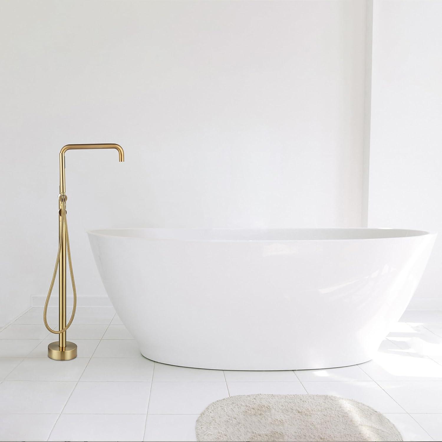 PENGFANG WORLDWIDE LLC Double Handle Floor Mounted Tub Filler With Handshower P017MBTF