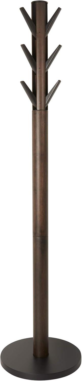 Flapper Sleek Black/Walnut 9-Hook Freestanding Coat Rack