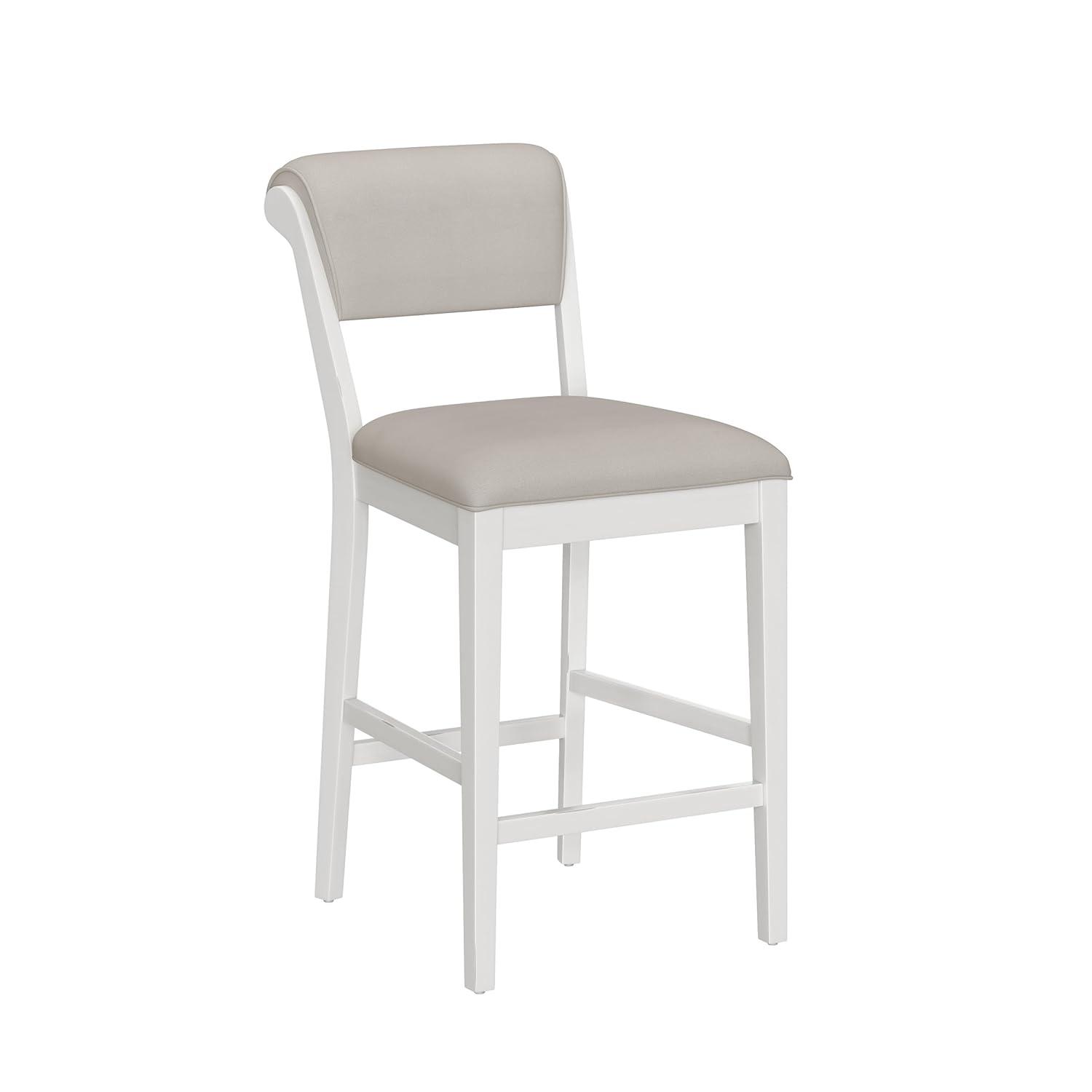 Clarion Wood and Upholstered Panel Back Counter Height Stool Sea White - Hillsdale Furniture