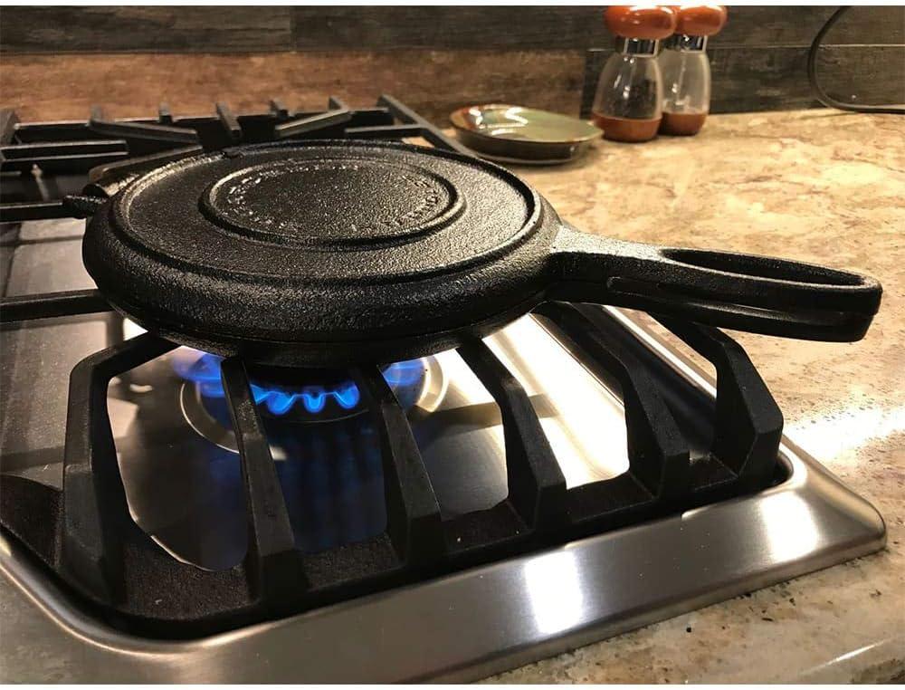 Cast Iron Stovetop Waffle Maker with Hinged Design