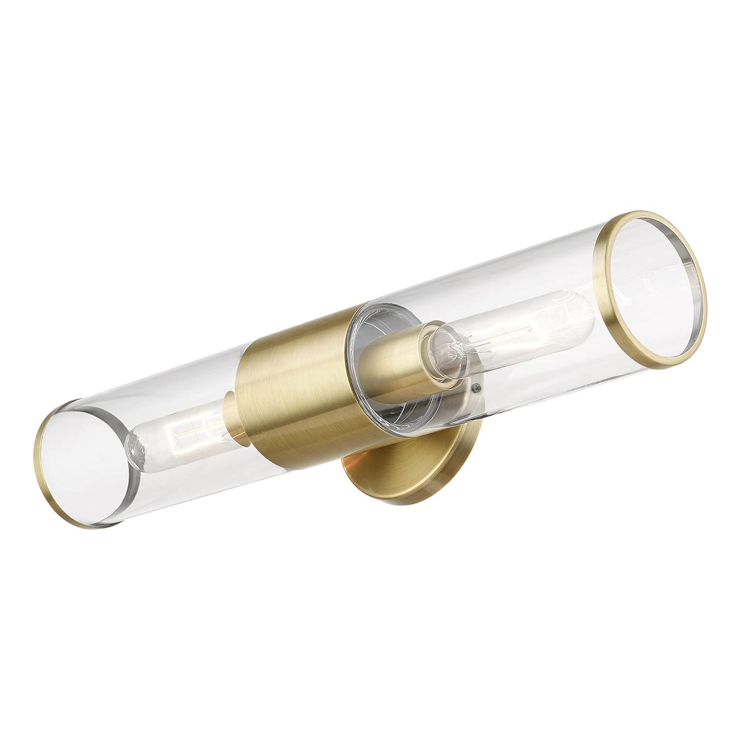 Livex Lighting Banca 2-Light Metal & Glass ADA Vanity Sconce in Antique Brass