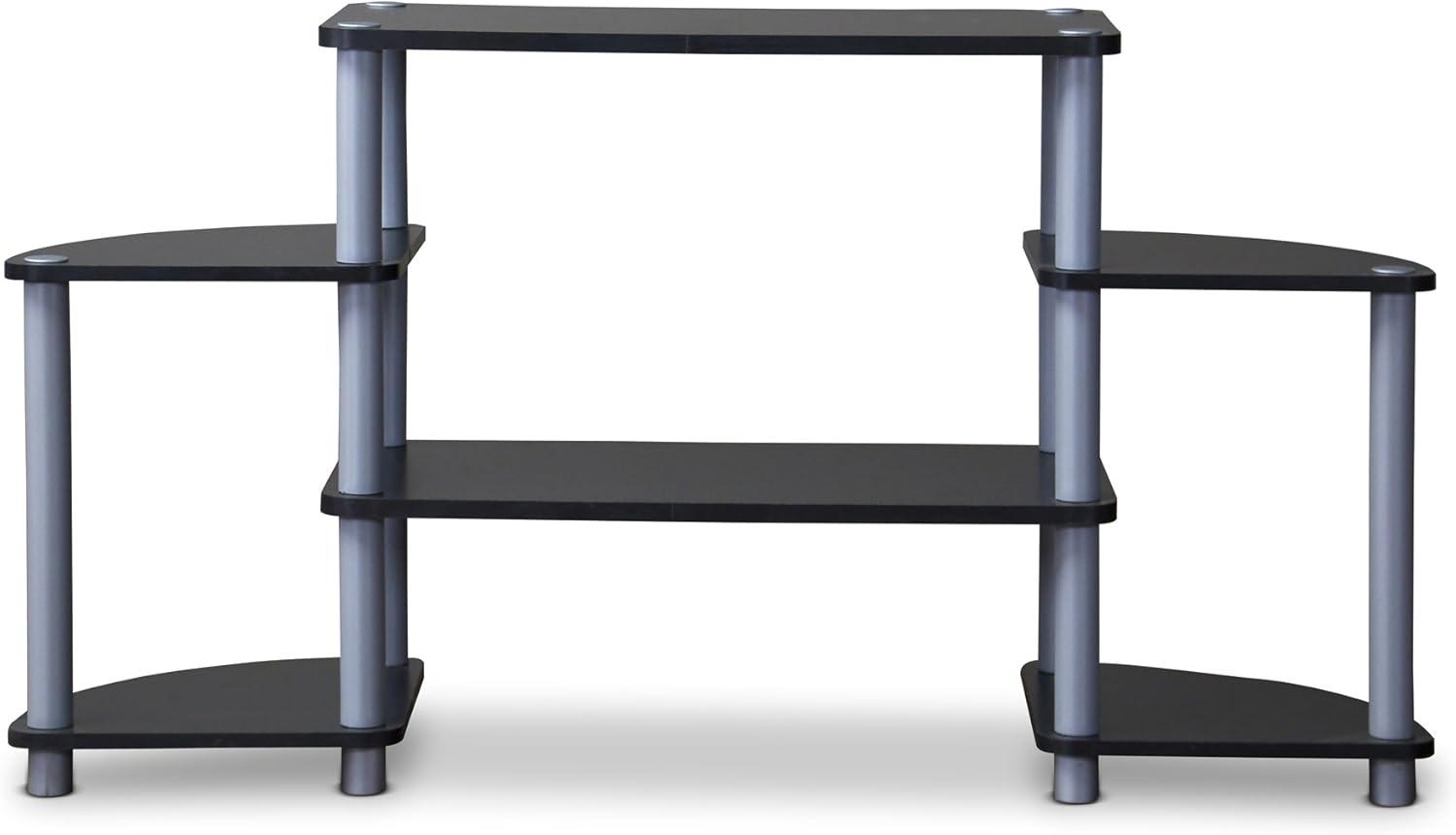 Orbit Black and Silver Neo-Space-Age 3-Tier TV Stand