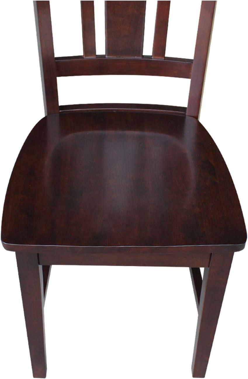 International Concepts San Remo Wood Splat Dining Chair in Rich Mocha Set of 2