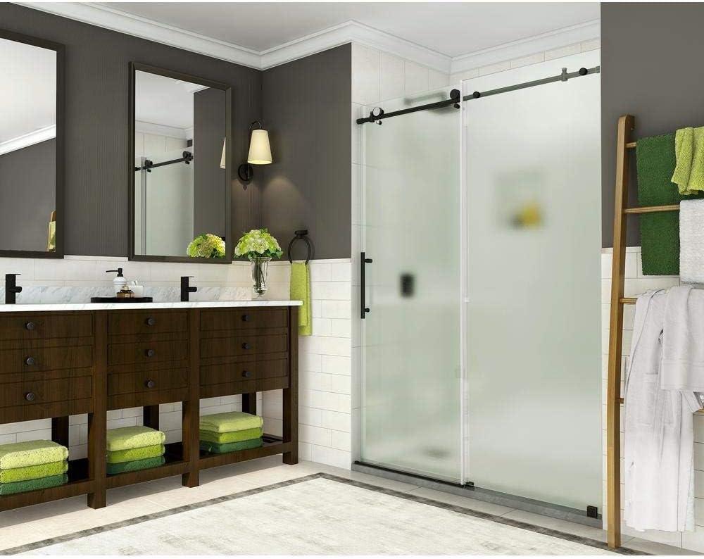 Coraline 56" W x 75" H Single Sliding Frameless Shower Door