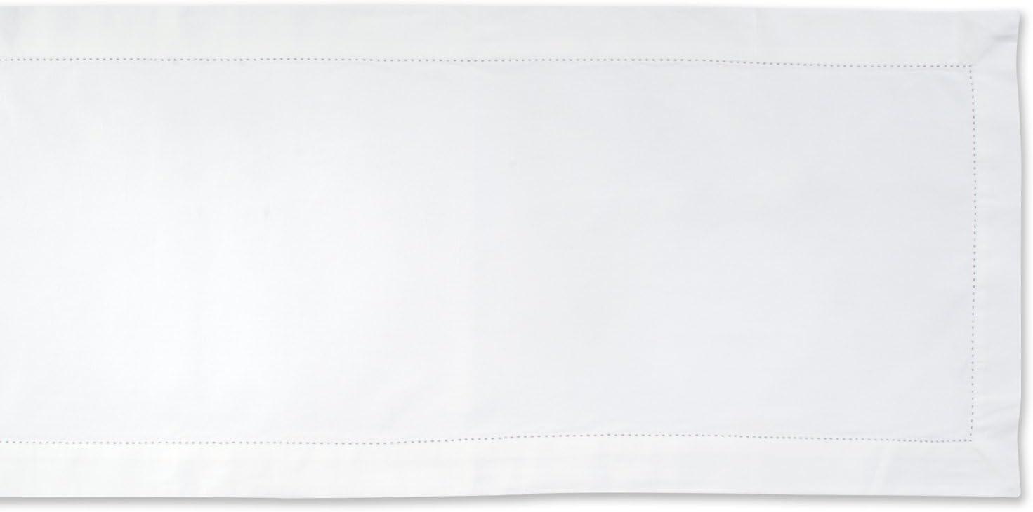 White Cotton Hemstitch Table Runner 14x108