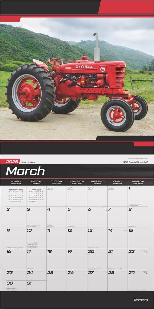 Tractors | 2025 12x24" (Hanging) Wall Calendar | Plastic-Free | BrownTrout