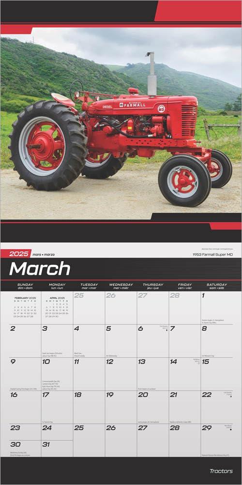 Tractors | 2025 12x24" (Hanging) Wall Calendar | Plastic-Free | BrownTrout