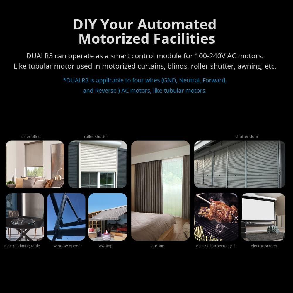 SONOFF Dual Relay Module with Power Metering ,Smart Double Relay Switch for Garage Doors and Boilers,Roller Shade Switch & Light Switch, Supports Google Assistant and Alexa,TUV Certified